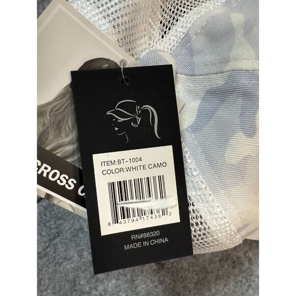 C.C Exclusives Happy Camper Baseball Cap Womens OS White Criss Cross Trucker Hat - Picture 4 of 8